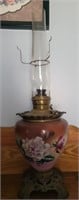 Vintage Floral Hurricane Lamp