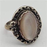 NATIVE AMERICAN STERLING SILVER PINK MOTHER OF