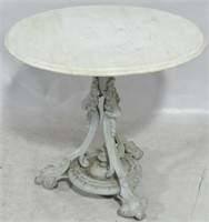 Vintage Iron Base Marble Top Table