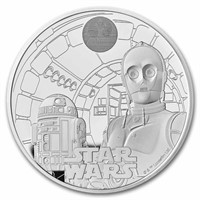 2023 2 Oz Silver Star Wars: R2-d2 & C-3po Pf Coin