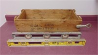 Wooden Ammo Box (2) Levels & Molson Bottle Opener