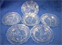 6pc Set of Glass Plates 9" Round