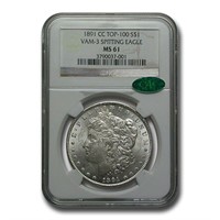 1891-cc Morgan Dollar Ms-61 Ngc Cac Vam-3