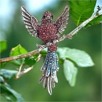 Celebrity High Fashion Perched Bird Brooch Pin