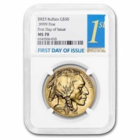 2023 1 Oz Gold Buffalo Ms-70 Ngc First Day Issue