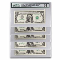 1993 (b-new York) One Dollar Frn Pmg-cutting Err