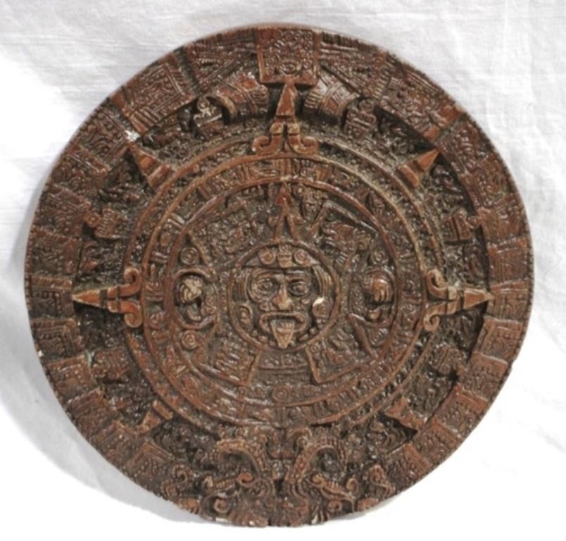 Aztec Pottery Wall Hanging - 11.5" round