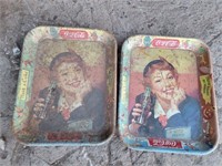 Vintage Metal Coca-Cola Serving Trays