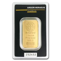 1 Oz .999 Gold Bar - Argor-heraeus (in Assay)