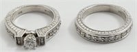 Diamond & 14K white gold wedding set