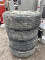 4 summer tires, aluminum Chevy rims- P225/65R7