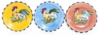 3 Decorative 8" plates with chickens