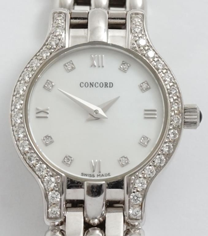 Lady's Concord, quartz, 18K white gold & diamonds