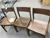 3 Wood Chairs 19"W x 17"D x18"T