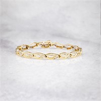 10k Yellow Gold Natural Diamond Tennis Bracelet