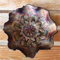 Carnival Glass Holly Iridescent Bowl