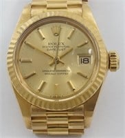 Lady's Rolex "President" Datejust in 18K w/B&P