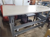 6 foot work bench metal base adj height