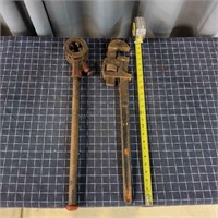 F3 2Pc 24 Inch Pipe wrench Pipe threader