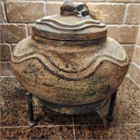 Pottery Jar on Stand