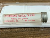 Jurgens quick wash Petersburg Illinois coin