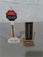 Vtg. CO-OP & Seminole Thermometers
