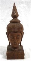 Wood Buddha Head - 9.5" tall