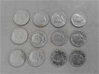 (12) 1972 Kennedy Half Dollars