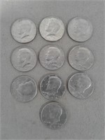 (10) 1974 Kennedy Half Dollars
