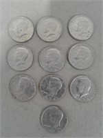 (10) 1974 Kennedy Half Dollars