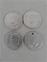 (4) 1972 Eisenhower Dollars