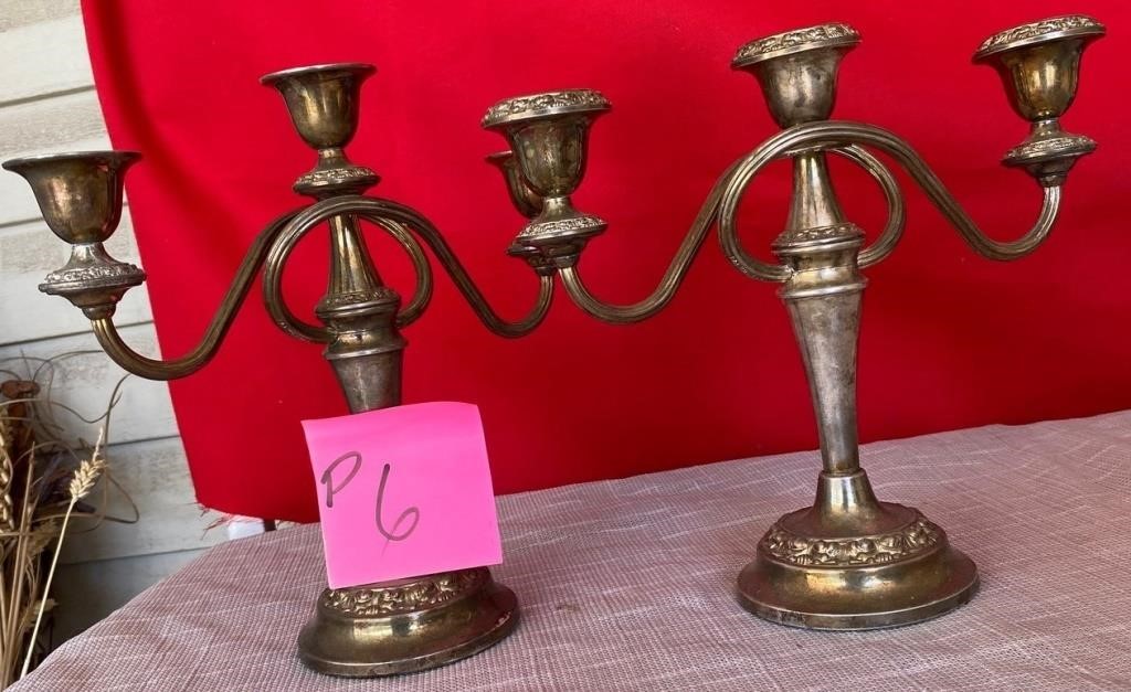 K - PAIR OF VINTAGE CANDLE HOLDERS (P6)