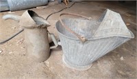 Metal Ash Bucket and Oil Can