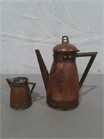 Ant. Copper Coffee Pot & Creamer