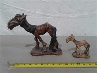 Vtg. resin/Clay Hungry Horses