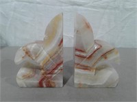 Vtg. Onyx Bookends (6" Tall)
