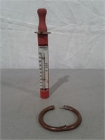 Copper Bull Nose Ring & Brooder Thermometer