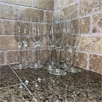 Lot of 10 Champagne Glasses