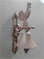 14" Cast Iron Rooster Dinner Bell