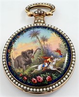 Richardson, Chinese market enamel w/pearls, 56mm