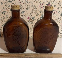 (2)LOG CABIN MAPLE SYRUP BOTTLES W/CAPS