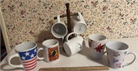 COFFEE CUPS W/WOODEN TREE-ASSORTED