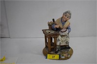 Lady Sewing Capodimonte Figurine. Two Minor Chips
