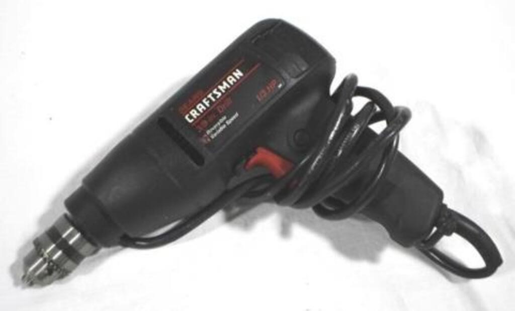 Craftsman 3/8 in Electric Drill, 1/3 HP - works