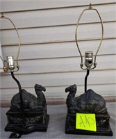 K - LOT OF 2 CAMEL TABLE LAMPS (A10)