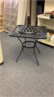 Patio table and umbrella stand