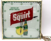 Vintage Squirt Soda Glass and Metal Wall Clock