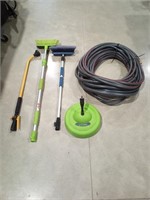 Garden Hose, Brushes, Nozzle & Floor Cleaner