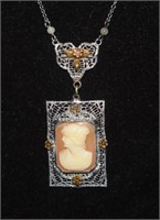 Sterling Necklace w/ Shell Cameo