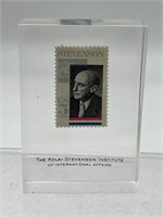 Smokers home Adlai Stevenson Stamp in acrylic